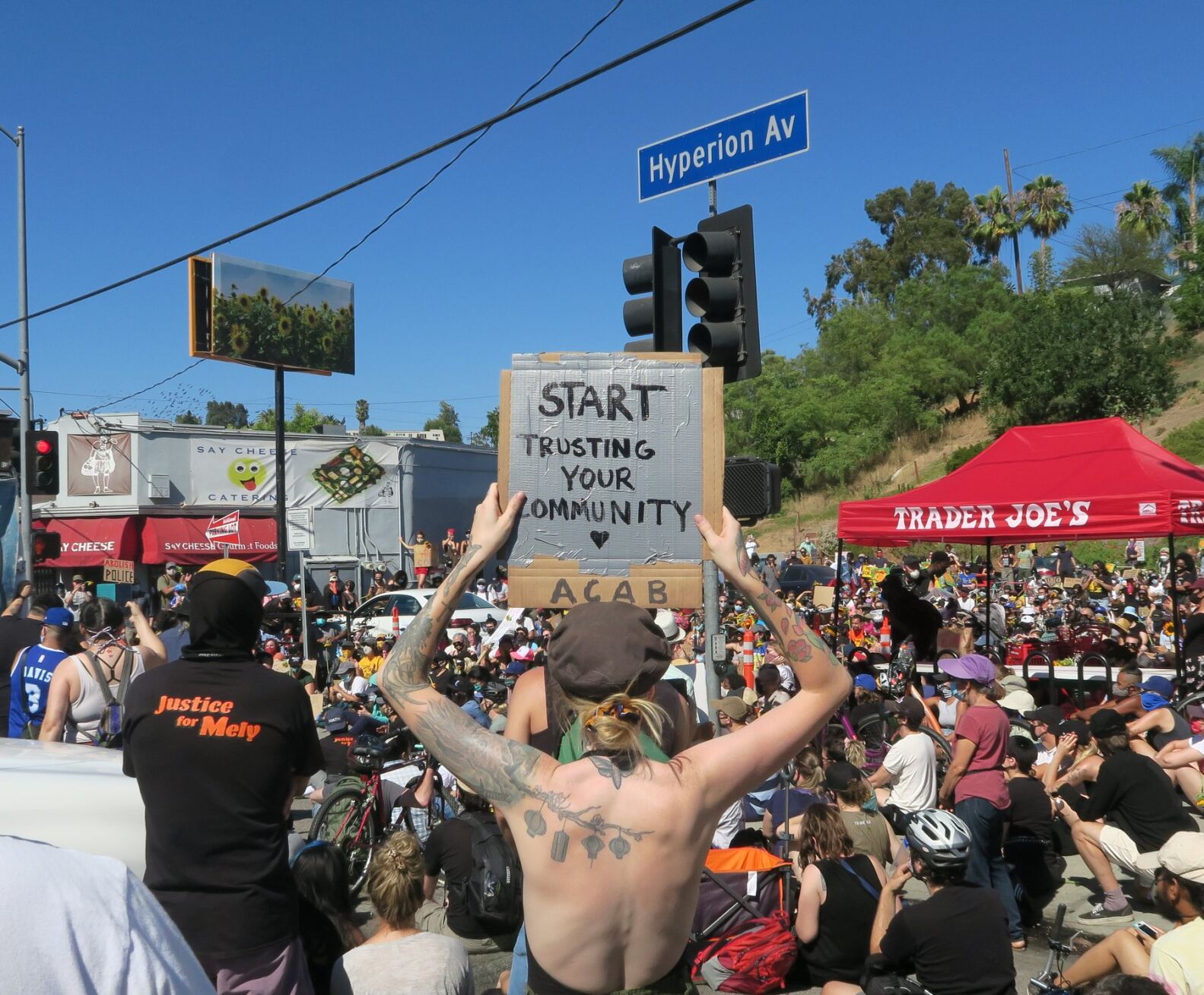 Melody Corado Police brutality protest in silver lake trader joes parking lot 7-9-2020 4-38-05 PM.JPG